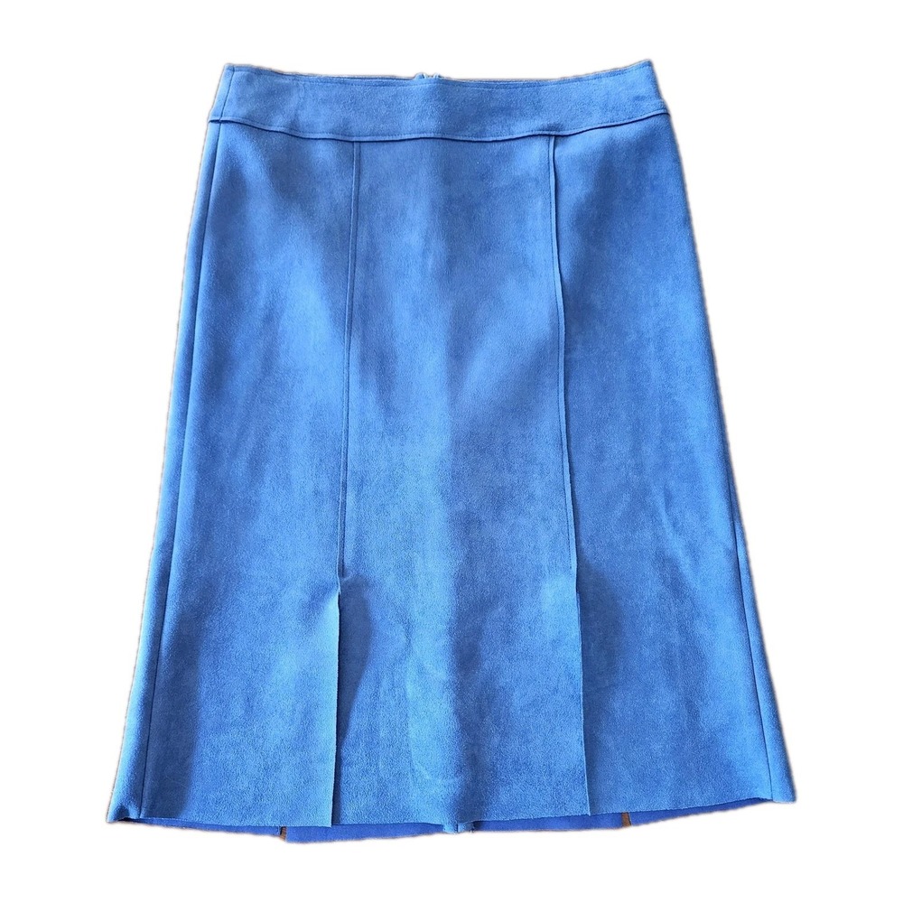 Mignon Doo‎ Skirt NWT Womens Small Faux Suede Lined Career Midi Split Front